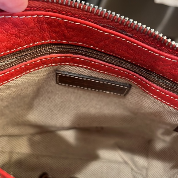 Like New Dooney Bourke Small Red Shoulder/Crossbody Bag. All Weather Leather. - Picture 16 of 16